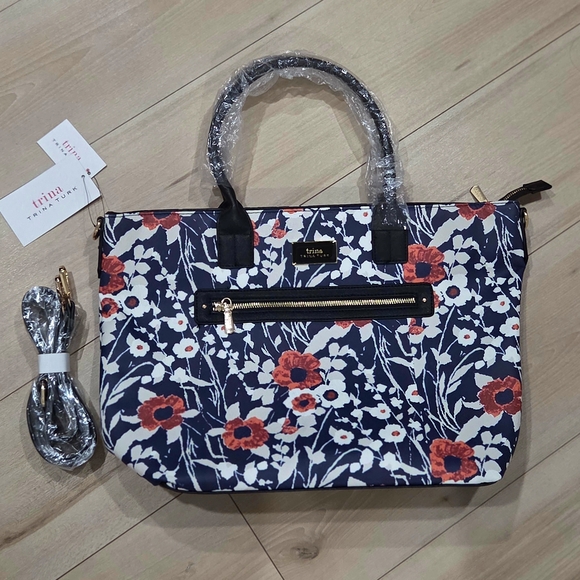 Trina Turk Floral Navy Tote Bag